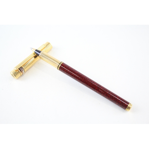 533 - Must De Cartier Burgundy Lacquer & Gold Plate Rollerball Pen WRITING A70766