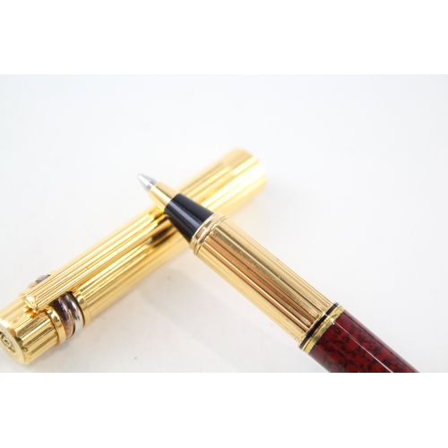 533 - Must De Cartier Burgundy Lacquer & Gold Plate Rollerball Pen WRITING A70766