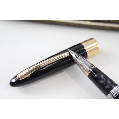 536 - Vintage Sheaffer Snorkel Black Fountain Pen w/ Steel Nib, Faint Part Chalk Mark