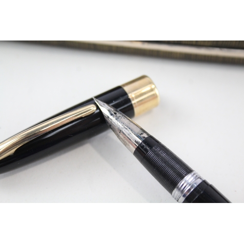 536 - Vintage Sheaffer Snorkel Black Fountain Pen w/ Steel Nib, Faint Part Chalk Mark