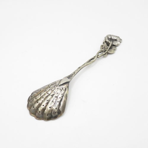 393 - Silver sugar sifter spoon and boxed silver spoon