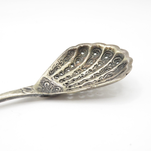 393 - Silver sugar sifter spoon and boxed silver spoon