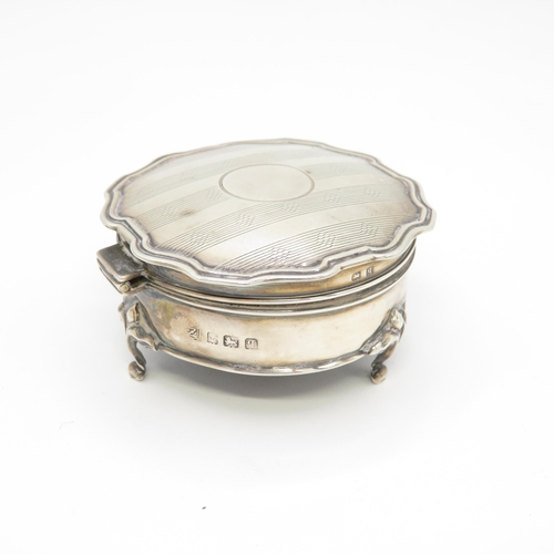 408 - 2 Antique Hallmarked .925 Sterling Silver Weighted Jewellery Trinket Boxes 137g