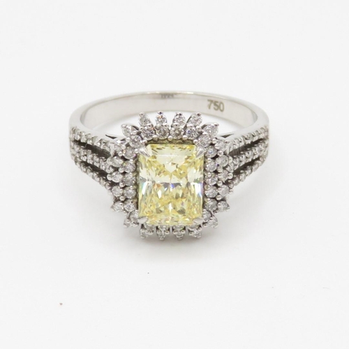 68 - 18ct gold diamond and yellow cubic zirconia ring (5.2g) Size N 1/2