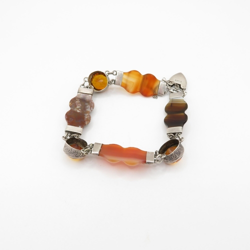 300 - Silver Scottish Agate Bracelet