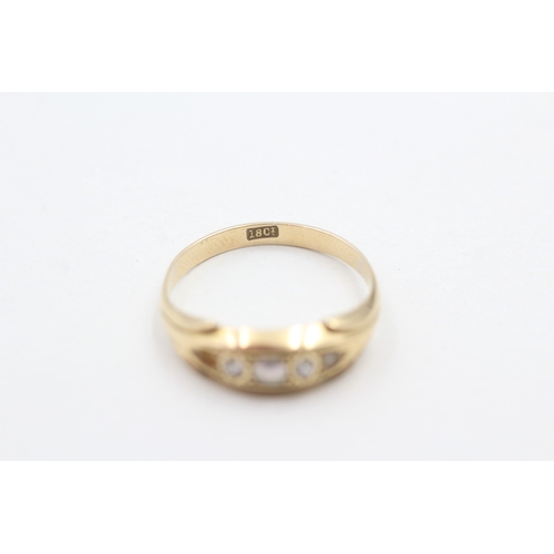 100 - 18ct gold antique diamond & split pearl five stone ring (2.9g) Size Q AS SEEN - STONE MISSING