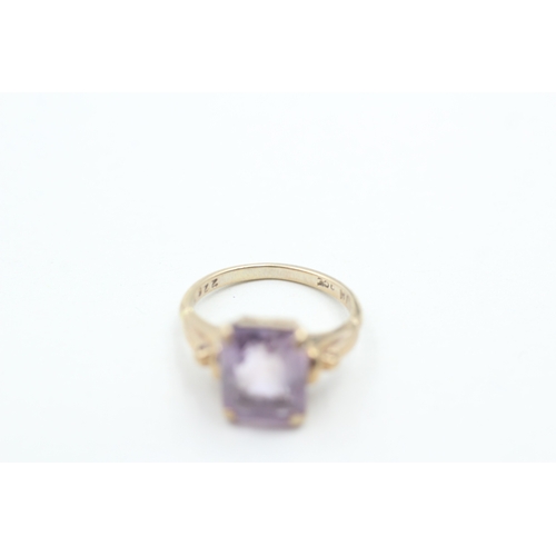 116 - 9ct gold amethyst dress ring (3.1g) Size I