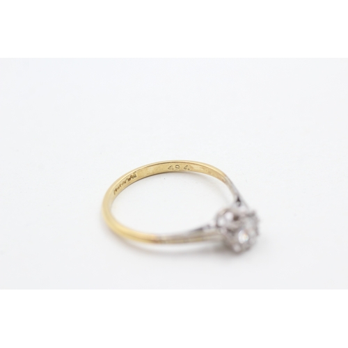 151 - 18ct gold vintage diamond solitaire ring (2.1g) Size P