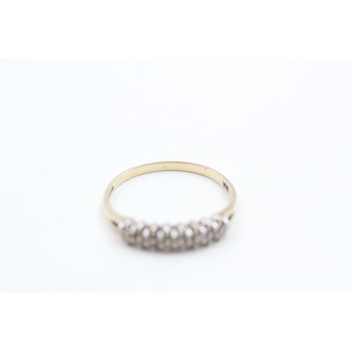 182 - 9ct gold diamond set half hoop eternity ring (1.3g) Size N 1/2