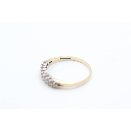 182 - 9ct gold diamond set half hoop eternity ring (1.3g) Size N 1/2