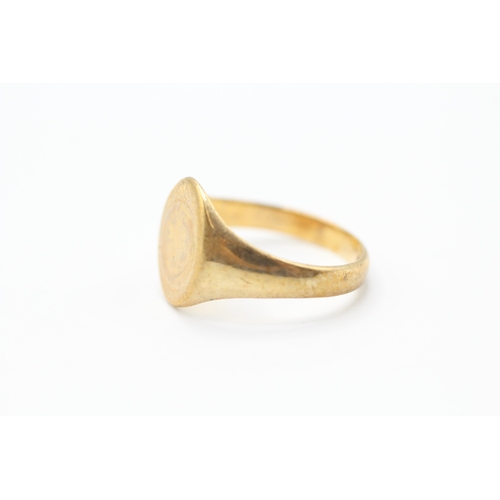 2 - 9ct gold signet ring (2.7g) Size M