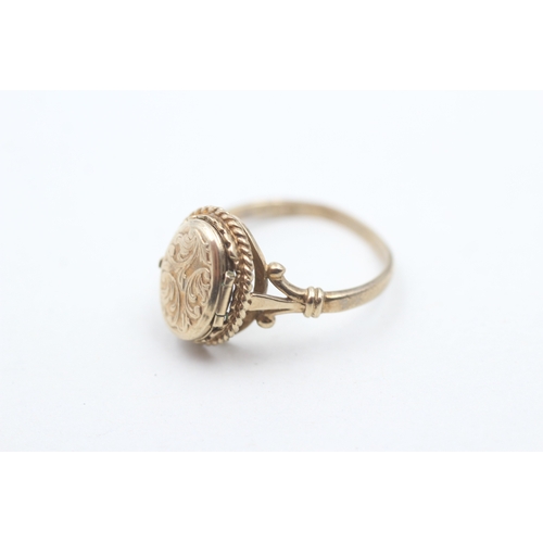 233 - 9ct gold locket ring (2.6g) Size P