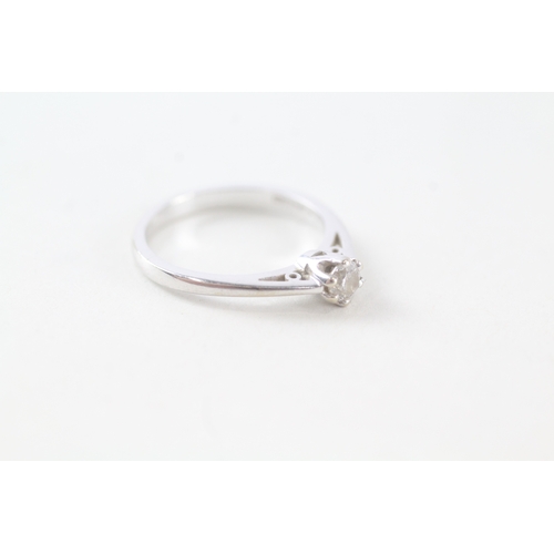 35 - 9ct white gold diamond solitaire ring (1.9g) Size J