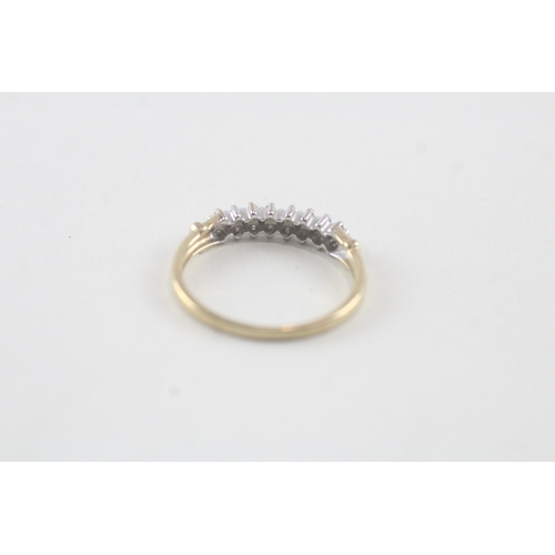 41 - 9ct gold diamond set multirow band ring (1.8g) Size P