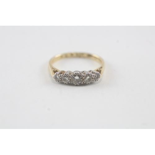 43 - 18ct gold vintage diamond set five stone eternity ring (3.2g) Size N