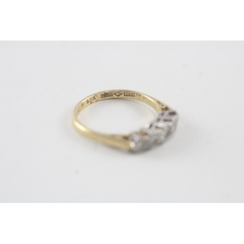 43 - 18ct gold vintage diamond set five stone eternity ring (3.2g) Size N