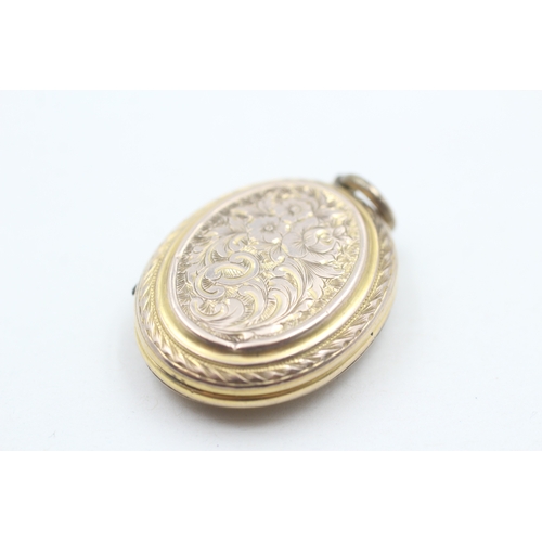 5 - 9ct gold patterned locket (7.7g)