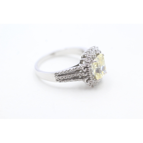 68 - 18ct gold diamond and yellow cubic zirconia ring (5.2g) Size N 1/2