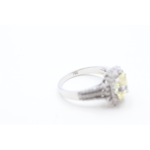 68 - 18ct gold diamond and yellow cubic zirconia ring (5.2g) Size N 1/2