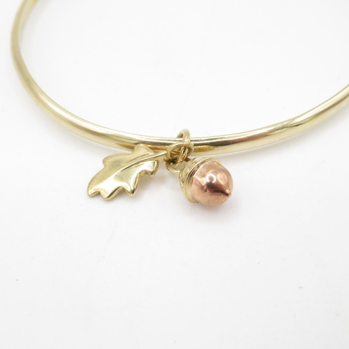 264 - 9ct Gold Clogau acorn and leaf Bangle - 12.2g