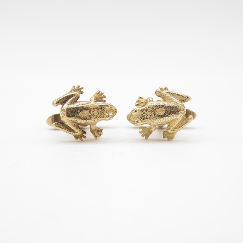 273 - 9ct Gold frog cufflinks - 9.8g