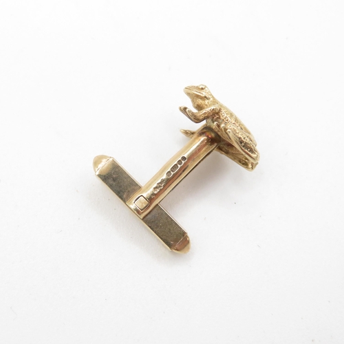 273 - 9ct Gold frog cufflinks - 9.8g