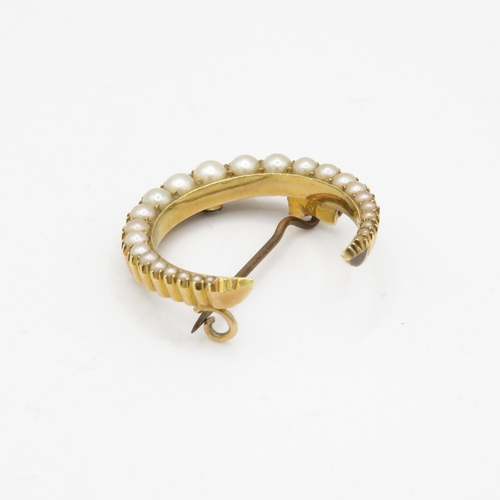 281 - 15ct Gold pearl brooch - 5.8g