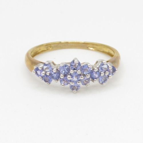 158 - 9ct gold tanzanite dress ring (2.4g) Size V