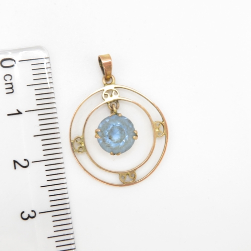 63 - 9ct gold paste pendant (1.4g)