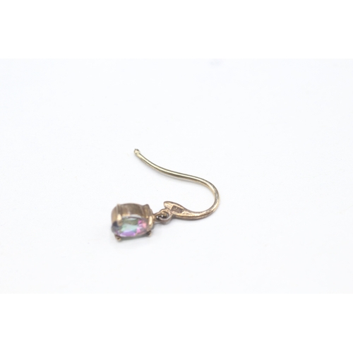 33 - 9ct gold mystic topaz hook earrings (1.3g)