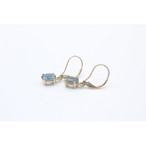 55 - 9ct gold topaz lever back earrings (1.4g)