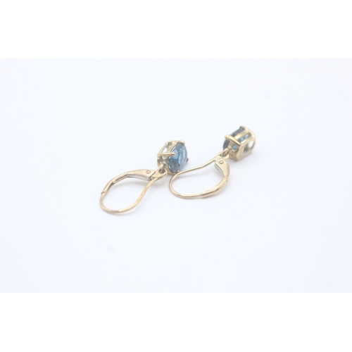 55 - 9ct gold topaz lever back earrings (1.4g)