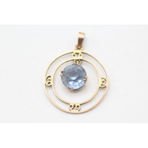 63 - 9ct gold paste pendant (1.4g)