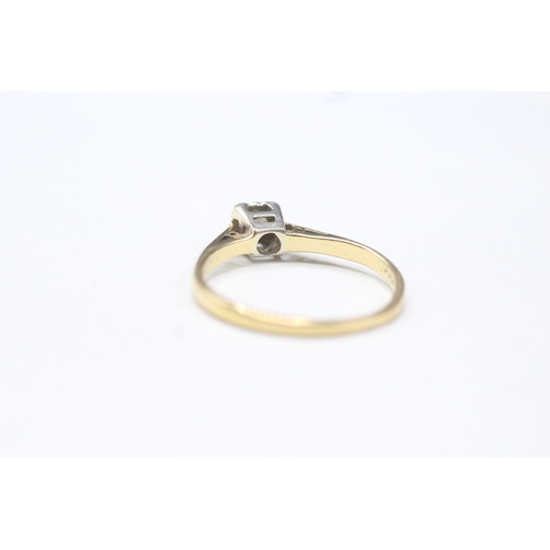 66 - 18ct gold diamond solitaire ring (2.1g) Size N 1/2