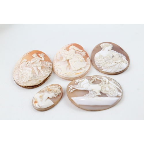 280 - Collection of Loose Antique Shell Cameos x 5 65g