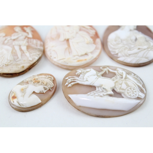 280 - Collection of Loose Antique Shell Cameos x 5 65g