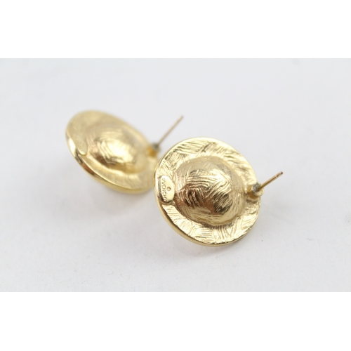 288 - Pair of Givenchy Gold Tone Simulated Pearl Stud Earrings 12g