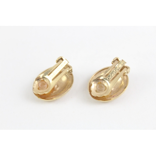 291 - Pair of Gold Tone Christian Dior Clip On Earrings 7g