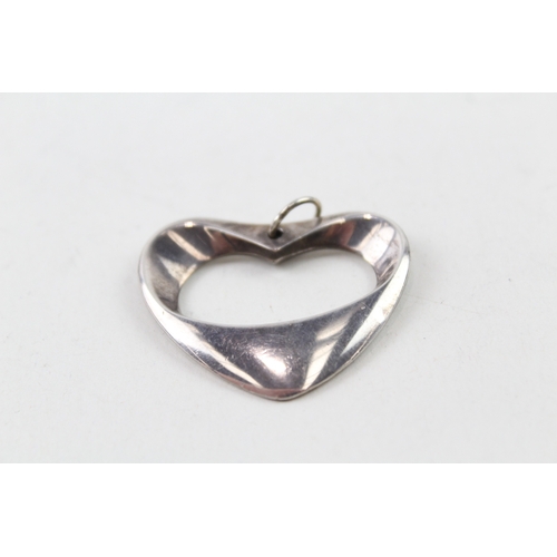 314 - Georg Jensen Sterling Silver Modernist Heart Pendant 11g