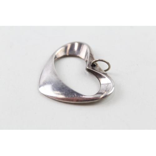 314 - Georg Jensen Sterling Silver Modernist Heart Pendant 11g