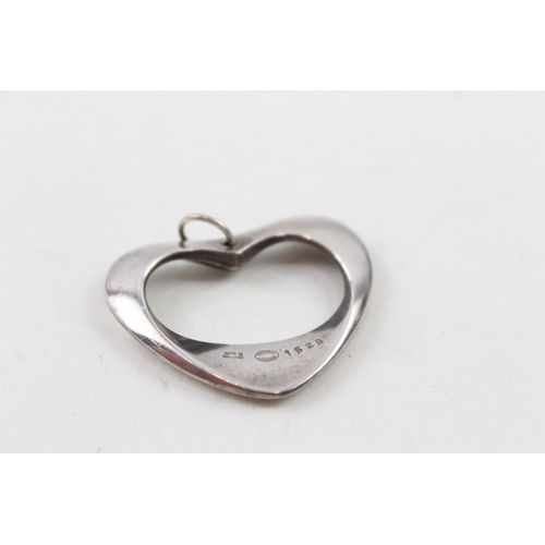 314 - Georg Jensen Sterling Silver Modernist Heart Pendant 11g