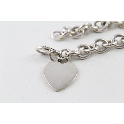 334 - Sterling Silver Bracelet By Tiffany & Co Inc. Heart Tag 34g