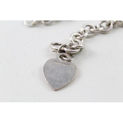 334 - Sterling Silver Bracelet By Tiffany & Co Inc. Heart Tag 34g