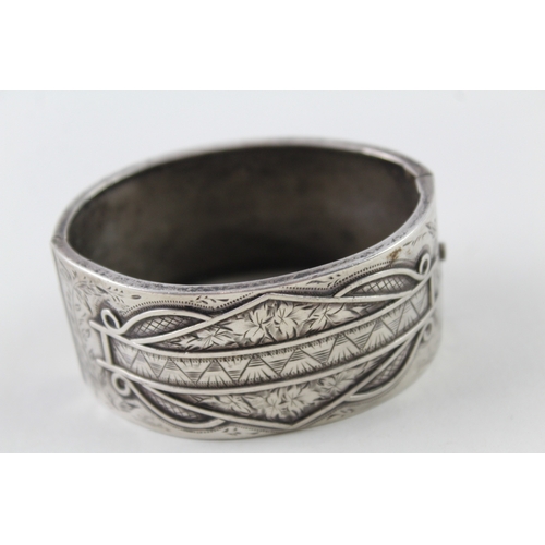 338 - Sterling Silver Victorian Chunky Bangle 35g