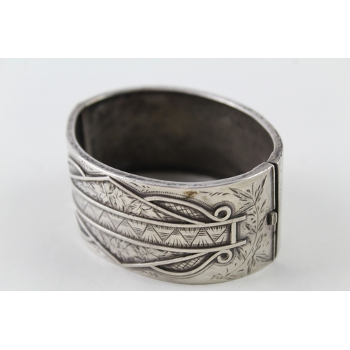 338 - Sterling Silver Victorian Chunky Bangle 35g