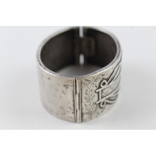 338 - Sterling Silver Victorian Chunky Bangle 35g