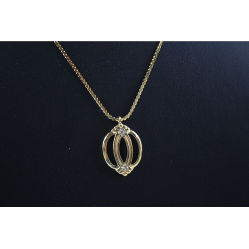 345 - Givenchy Gold Tone Enamel Pendant Necklace 9g