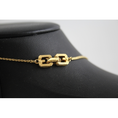 345 - Givenchy Gold Tone Enamel Pendant Necklace 9g