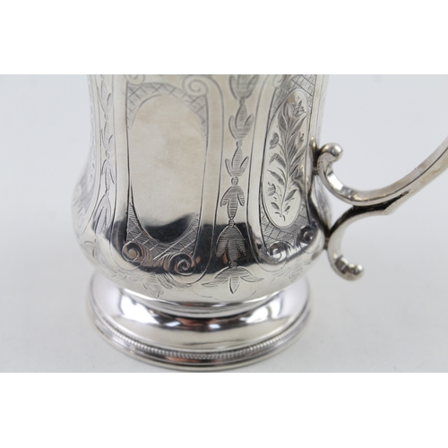 351 - Victorian 1858 Birmingham Sterling Silver Floral Detail Christening Cup (148g)