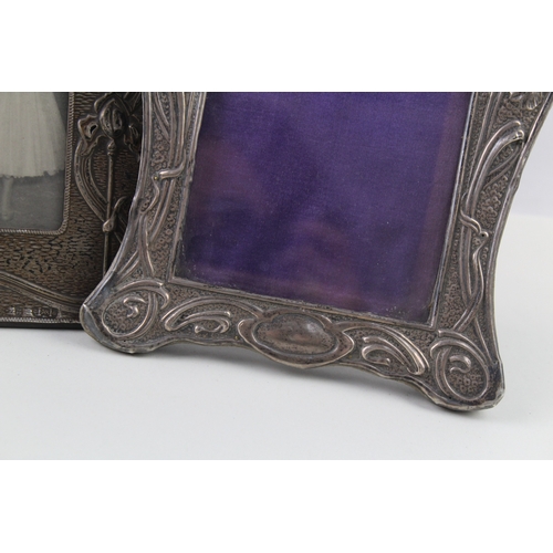 355 - 2 x Antique ART NOUVEAU .925 Sterling Silver Medium Photograph Frames (585g)